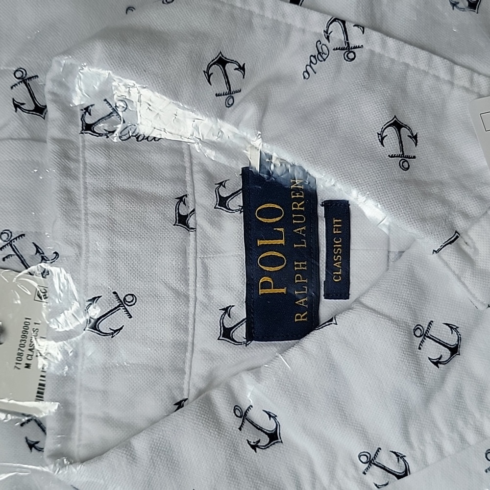 POLO Ralph Lauren Classic Fit Button-down Short Sleeve Anchor Print Shirt